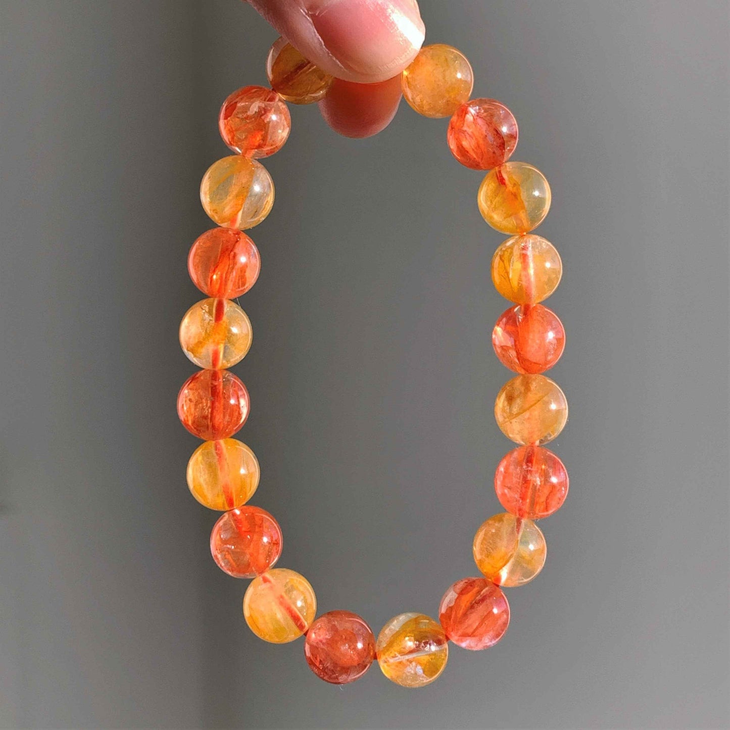 Top Quality Rare Hematoid Quartz Bracelet in 8 to 9MM