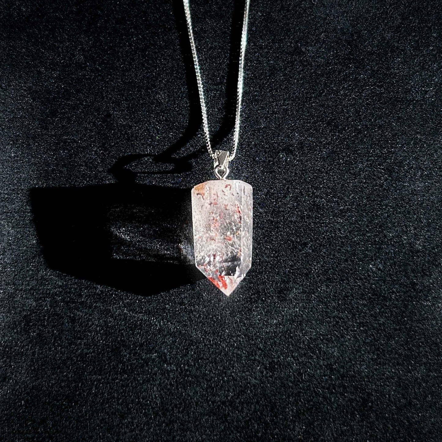 Rare High Quality Faceted Lepidocrocite 925 Sterling Silver Pendant (chain excluded)