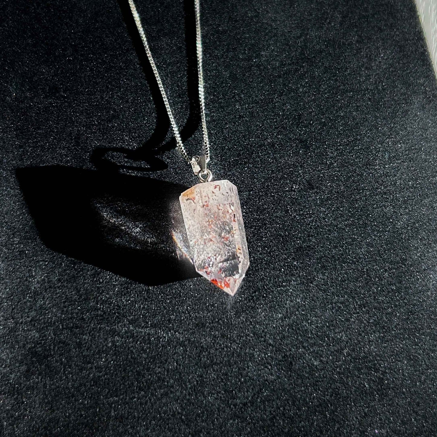 Rare High Quality Faceted Lepidocrocite 925 Sterling Silver Pendant (chain excluded)