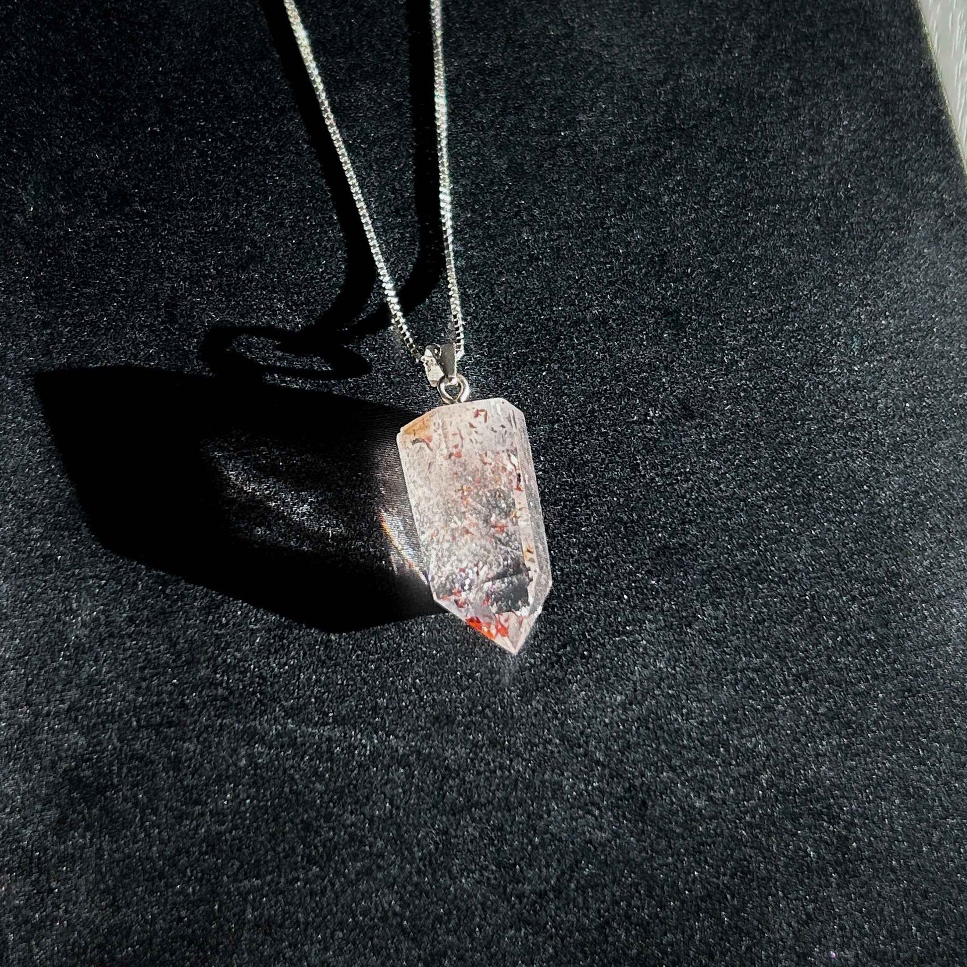 Rare High Quality Faceted Lepidocrocite 925 Sterling Silver Pendant (chain excluded)