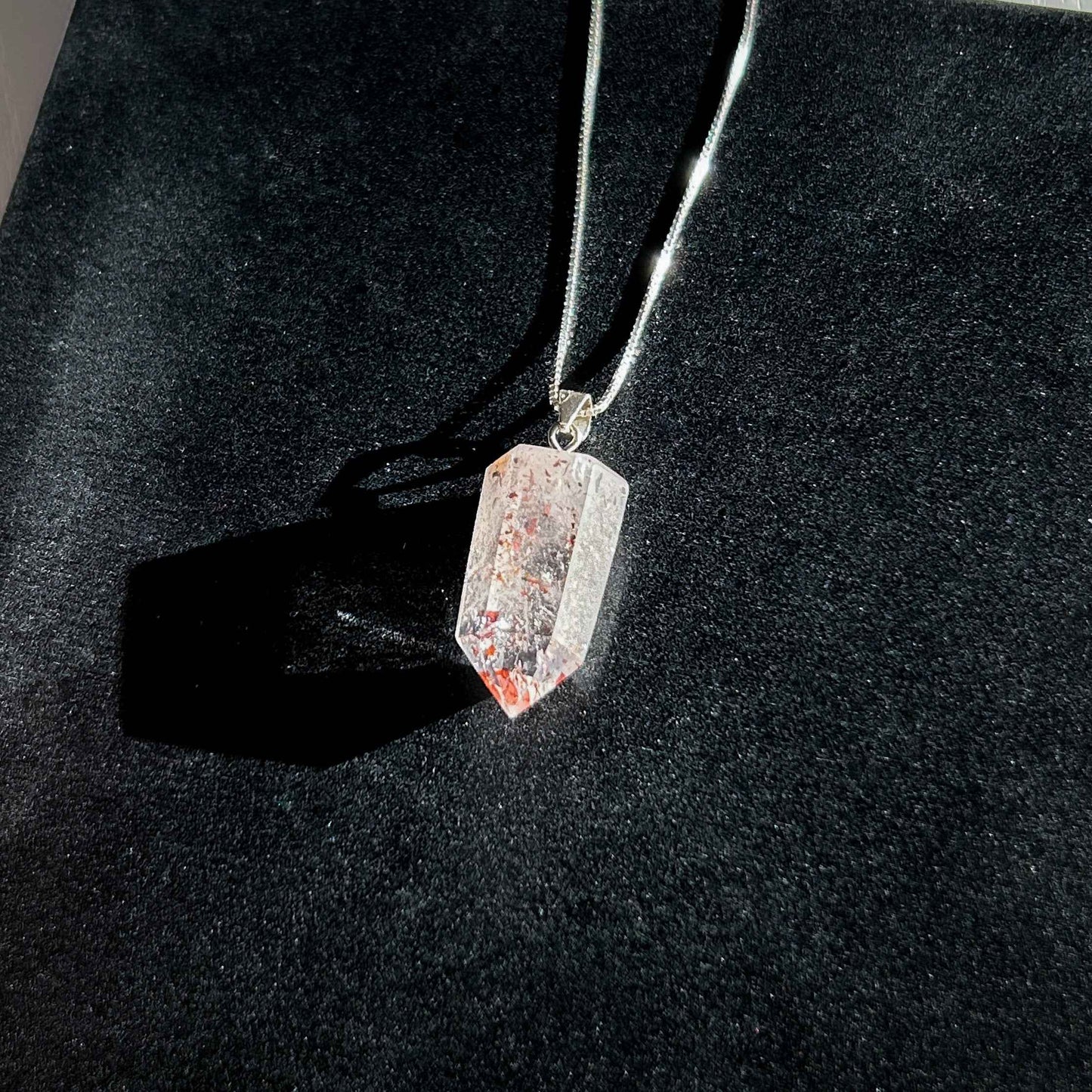 Rare High Quality Faceted Lepidocrocite 925 Sterling Silver Pendant (chain excluded)