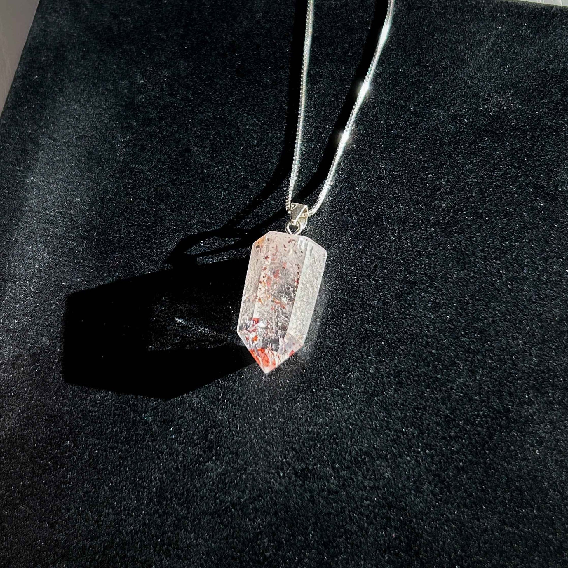 Rare High Quality Faceted Lepidocrocite 925 Sterling Silver Pendant (chain excluded)