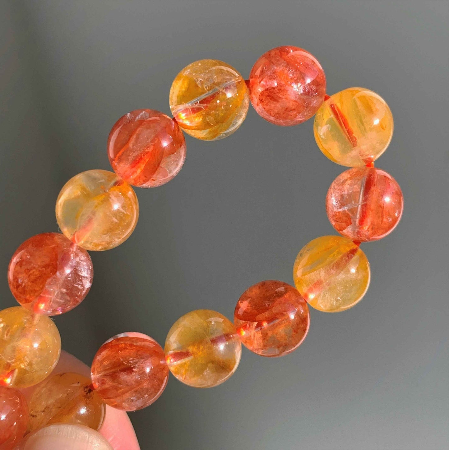 Top Quality Rare Hematoid Quartz Bracelet in 8 to 9MM