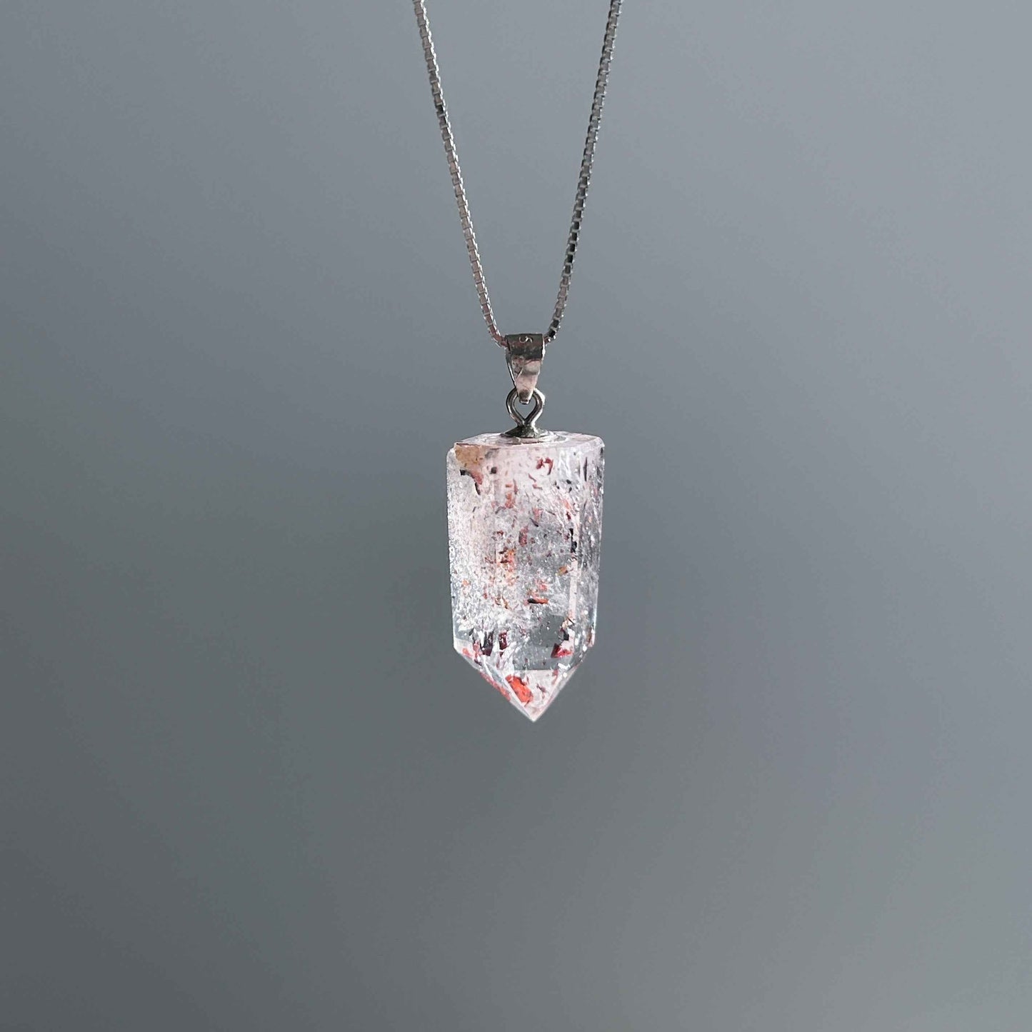 Rare High Quality Faceted Lepidocrocite 925 Sterling Silver Pendant (chain excluded)