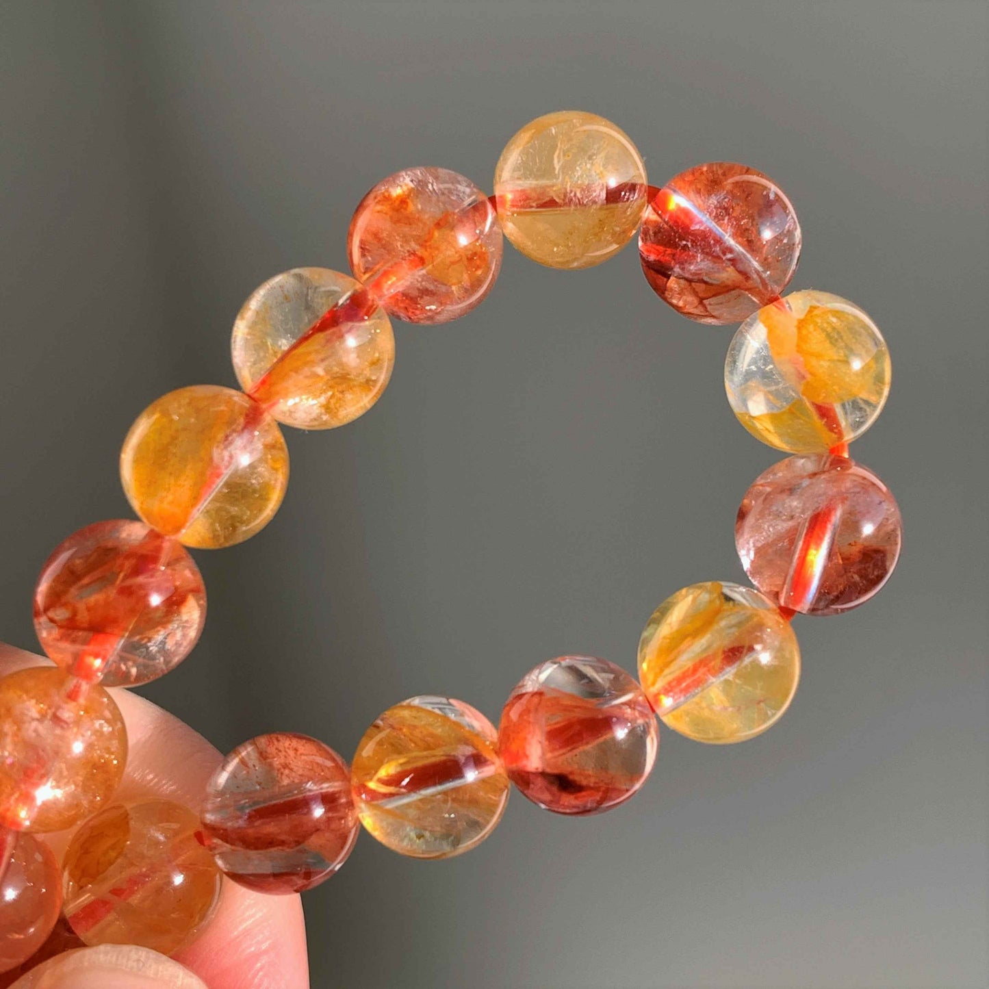 Top Quality Rare Hematoid Quartz Bracelet in 8 to 9MM