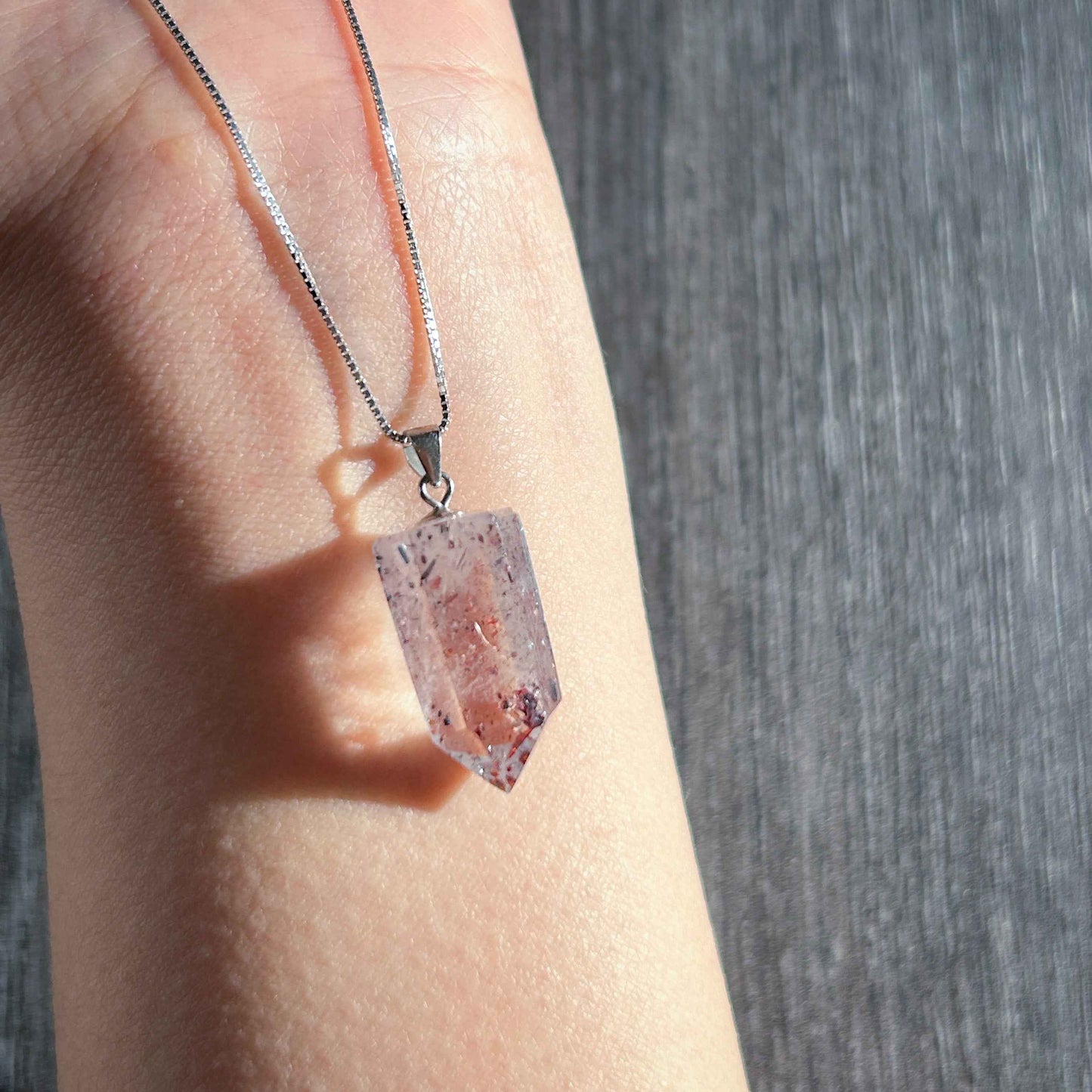 Rare High Quality Faceted Lepidocrocite 925 Sterling Silver Pendant (chain excluded)