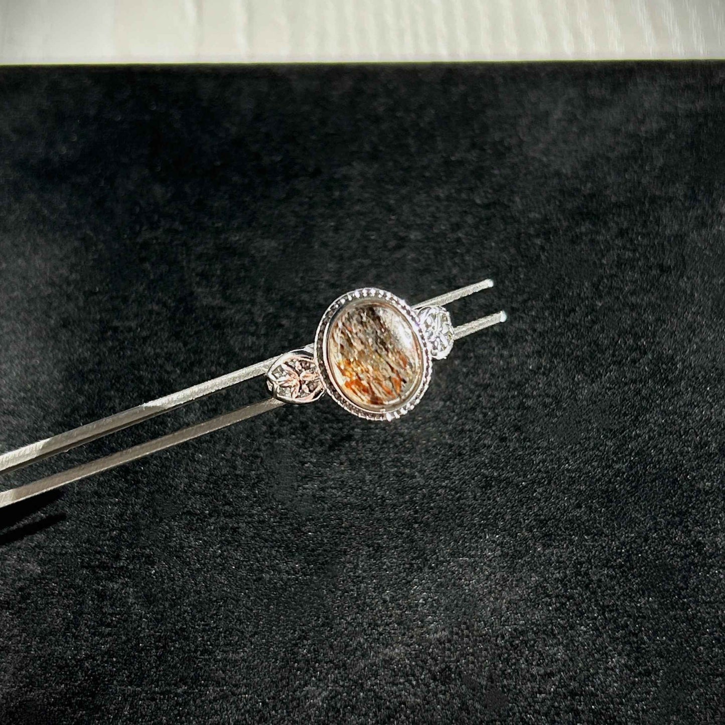 Rare Golden Black Super 7 Adjustable Silver Ring