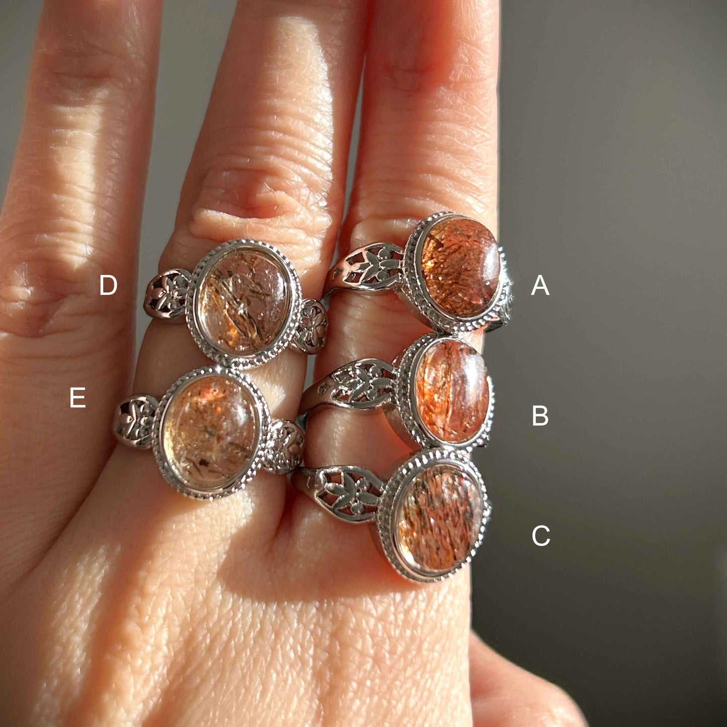 Rare Golden Black Super 7 Adjustable Silver Ring