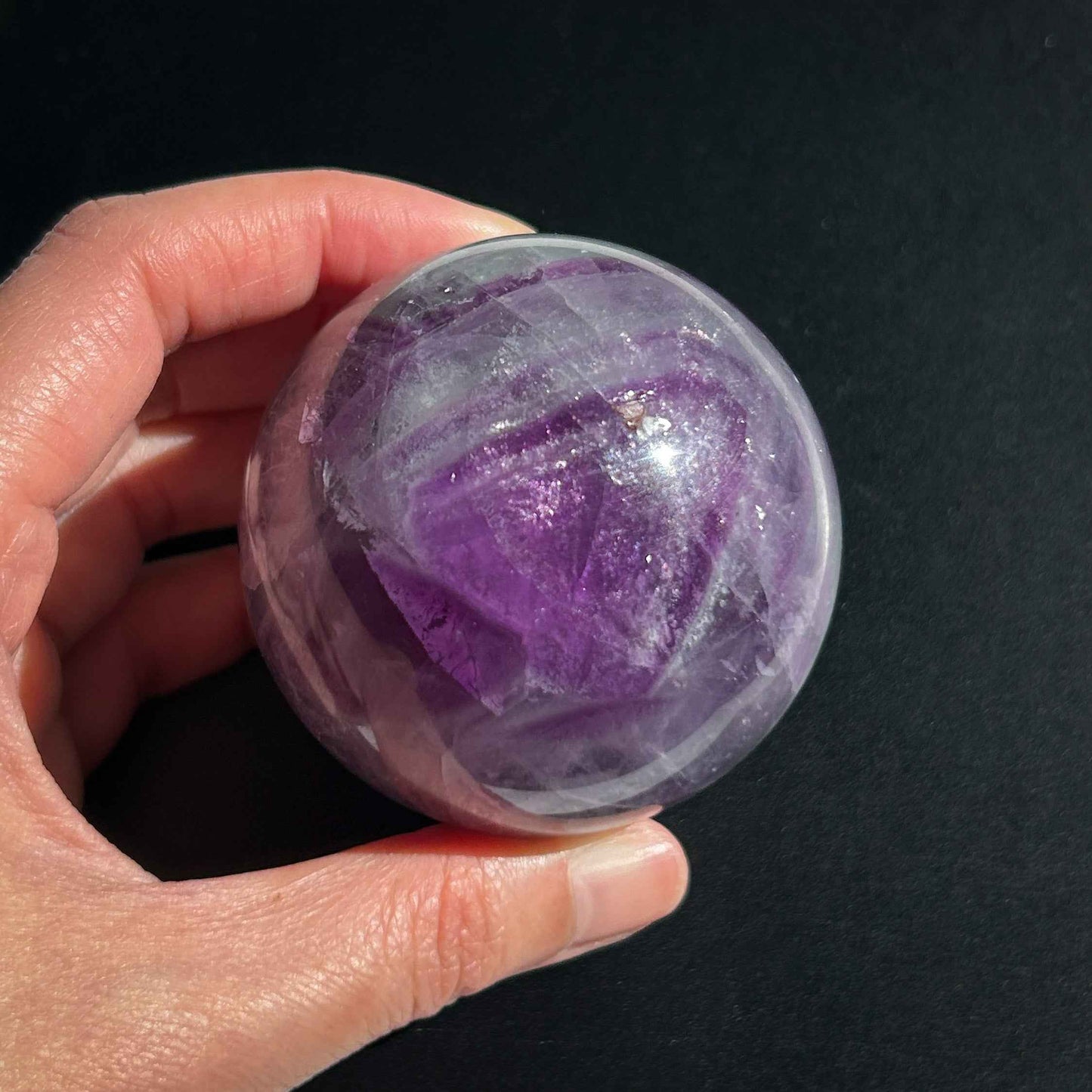 Purple & Green Fluorite with Glitter Sphere 57mm