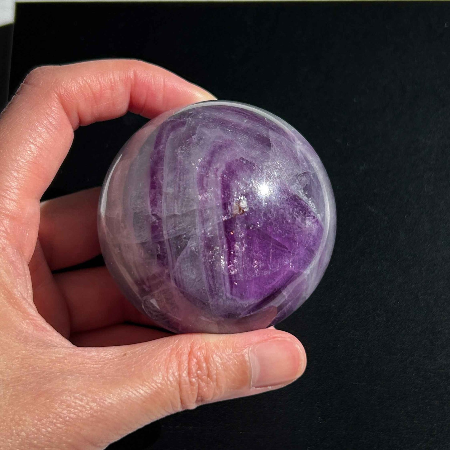 Purple & Green Fluorite with Glitter Sphere 57mm