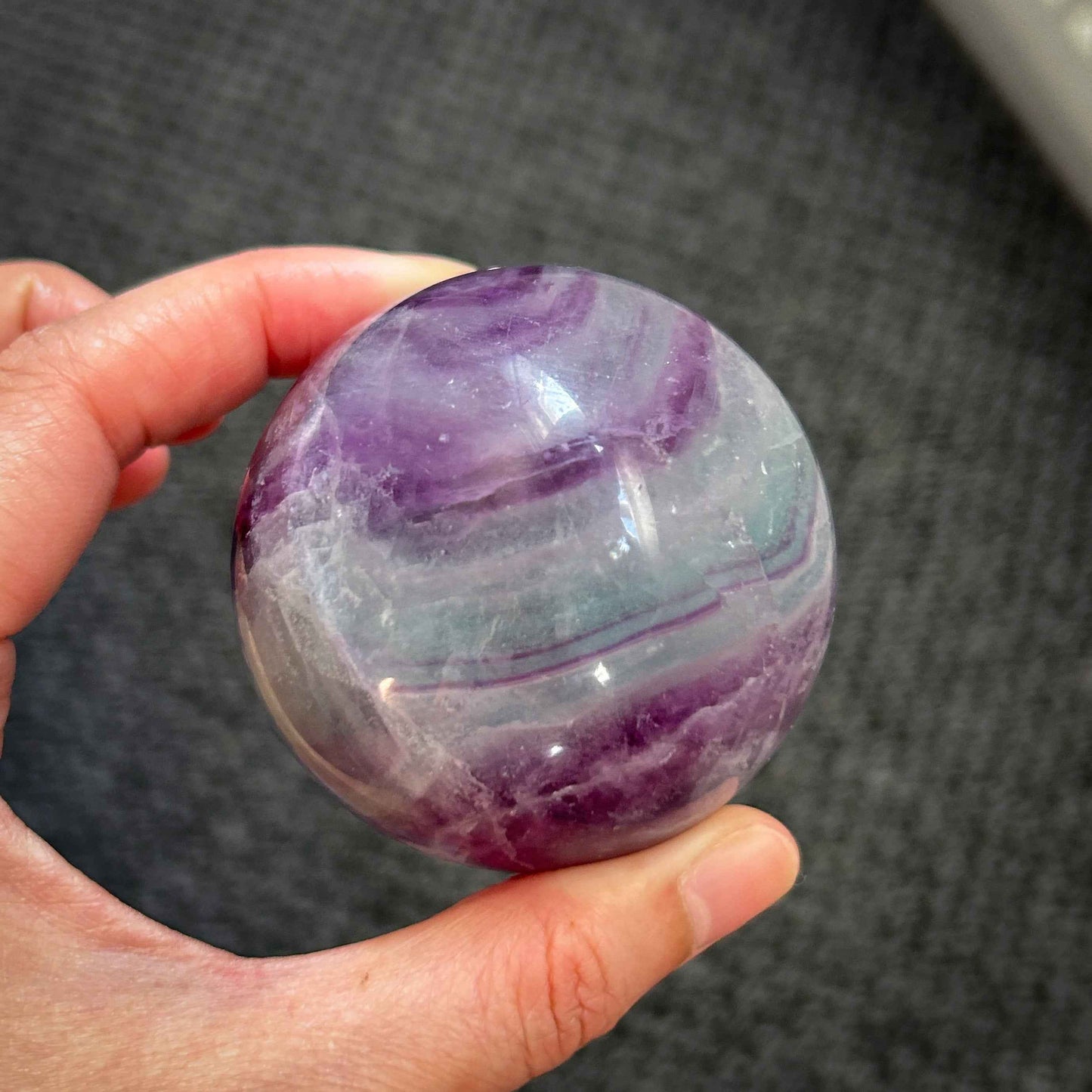 Purple & Green Fluorite with Glitter Sphere 57mm