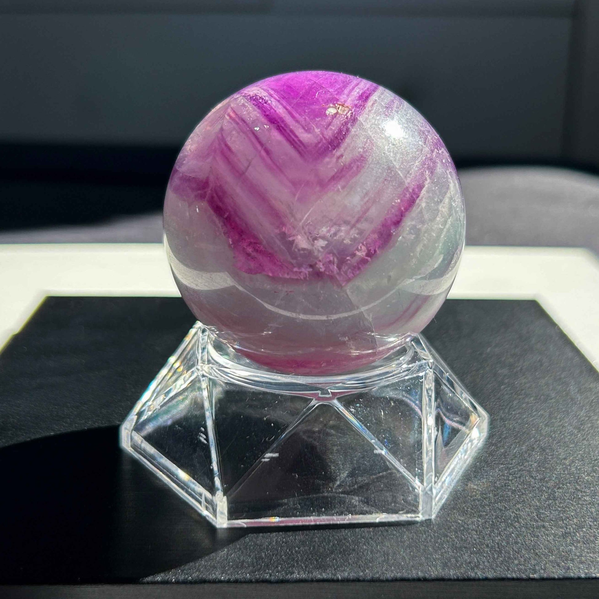 Purple & Green Fluorite with Glitter Sphere 57mm