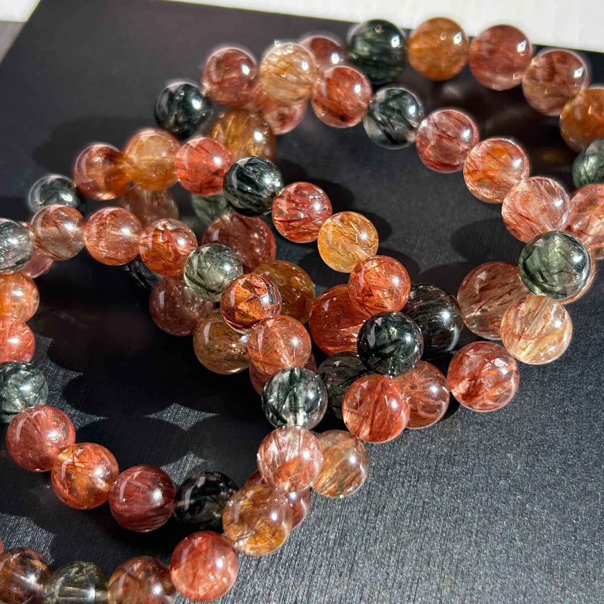 High Quality Mixed Rutilated Quartz Bracelet in 9-12MM