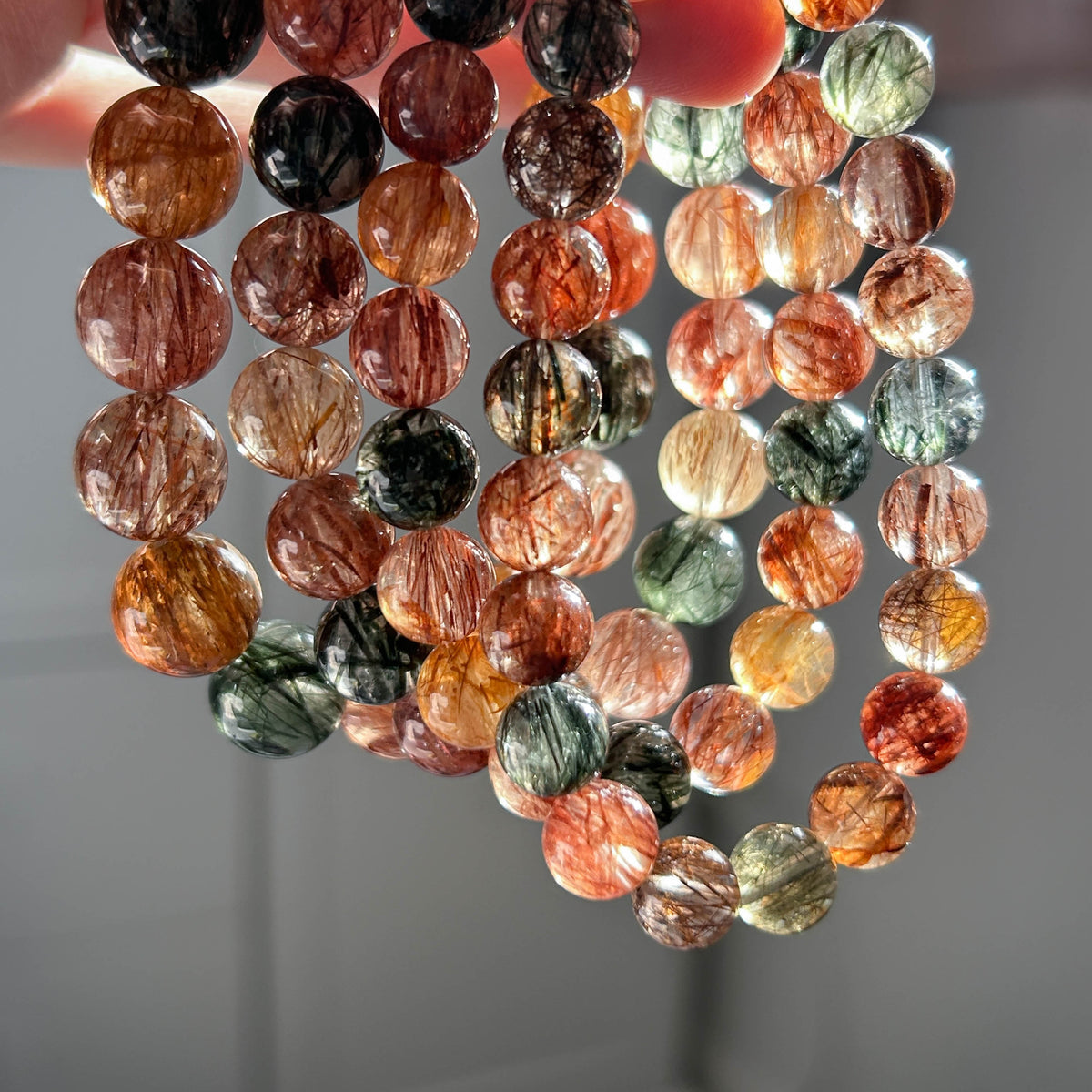 High Quality Mixed Rutilated Quartz Bracelet in 9-12MM