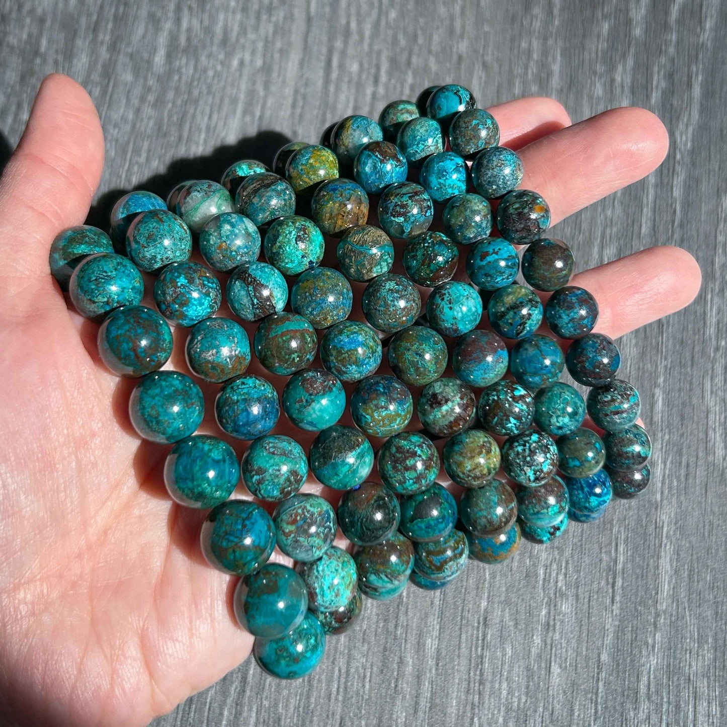 Rare Chrysocolla Bracelet in 9 to 12MM