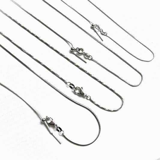 Silver Adjustable Necklace Chain for Pendant | Box Chain Snake Chain Wax Polyester Cord