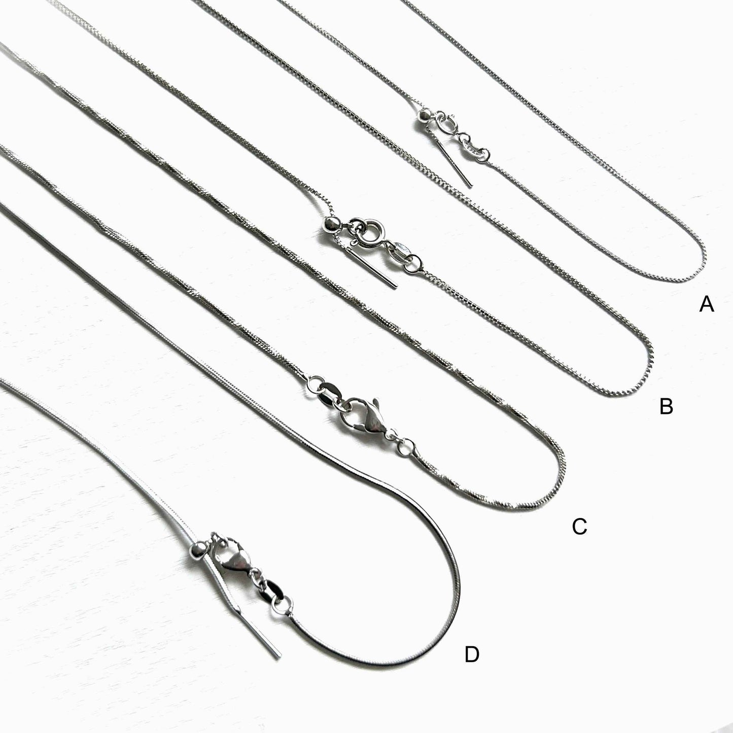 Silver Adjustable Necklace Chain for Pendant | Box Chain Snake Chain Wax Polyester Cord