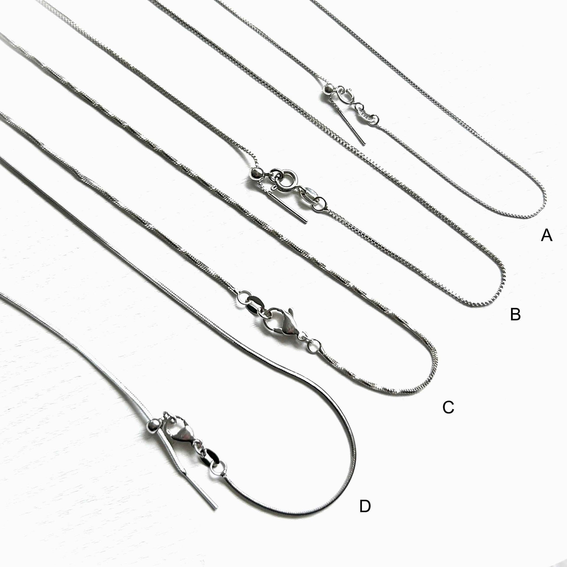 Silver Adjustable Necklace Chain for Pendant | Box Chain Snake Chain Wax Polyester Cord