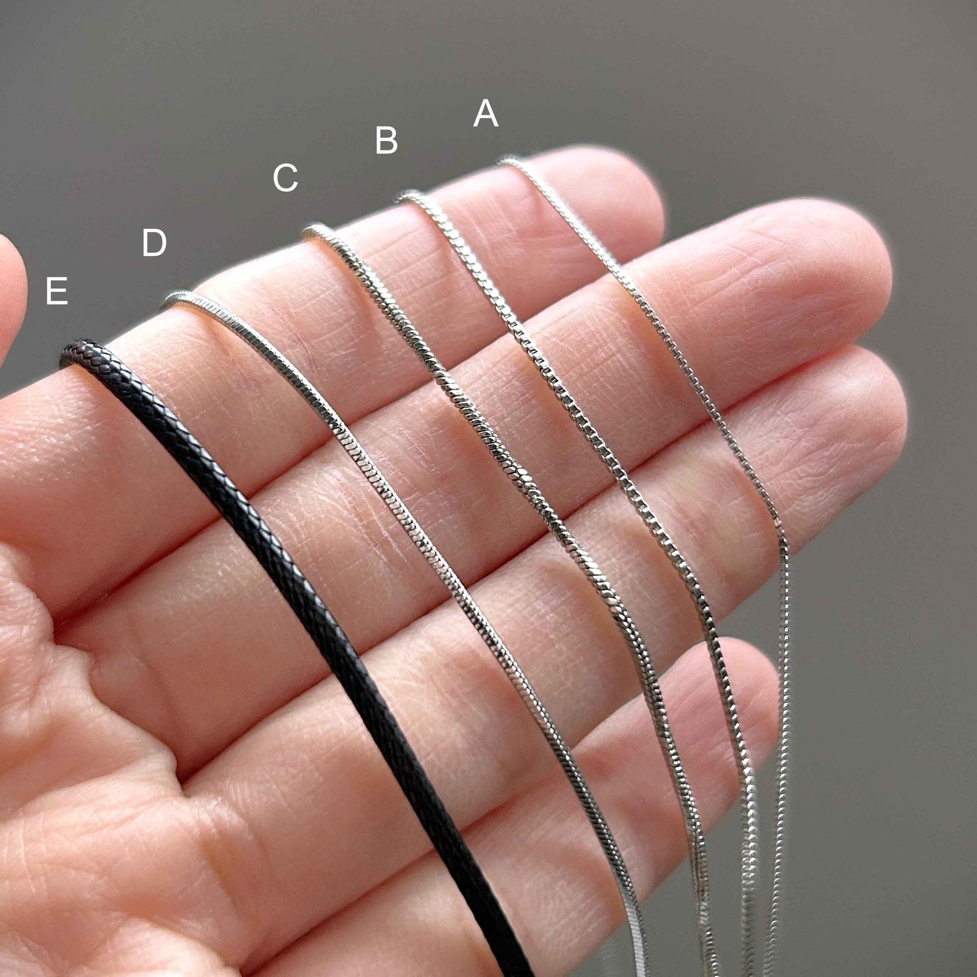 Silver Adjustable Necklace Chain for Pendant | Box Chain Snake Chain Wax Polyester Cord