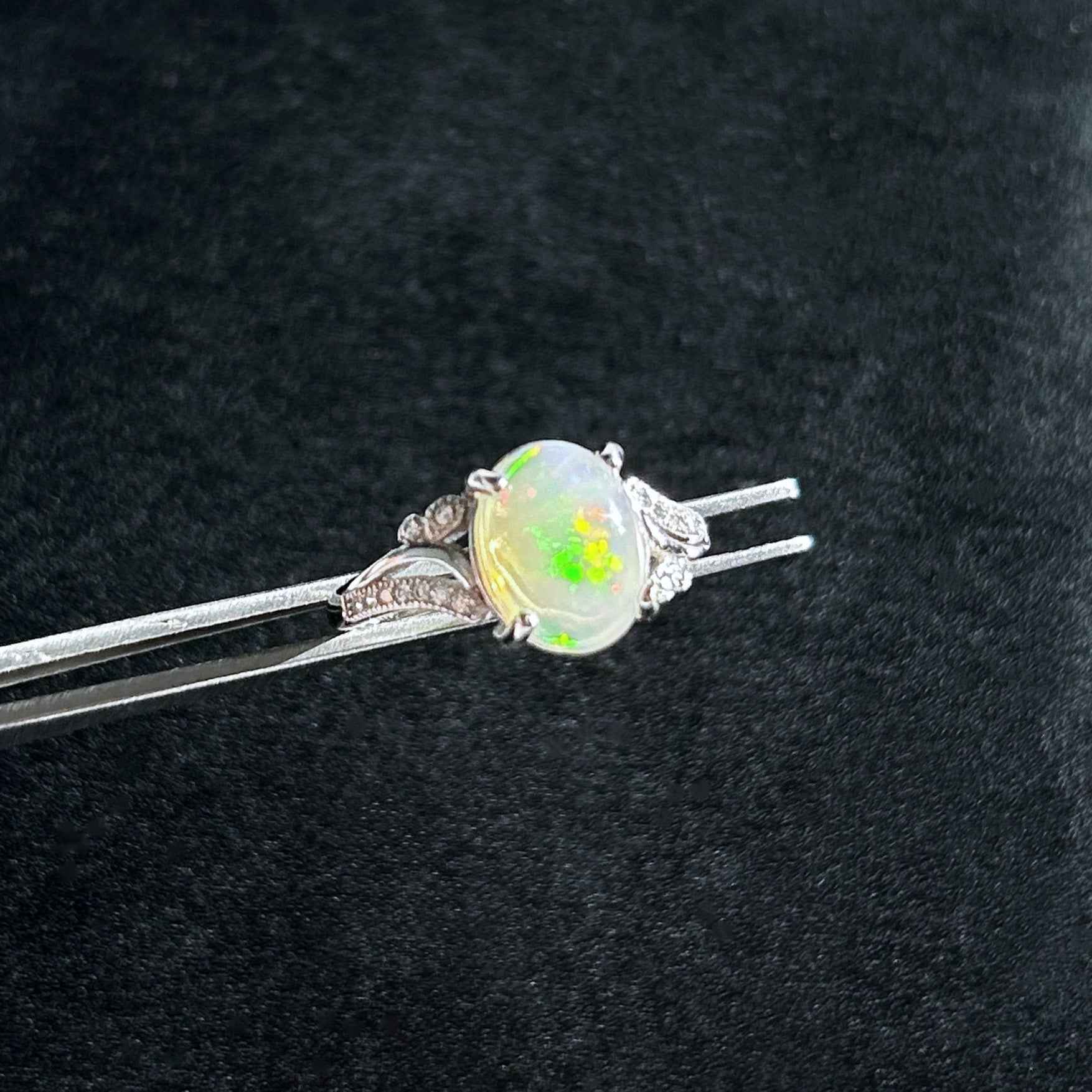 Top Quality Rainbow Opal Adjustable 925 Sterling Silver Ring