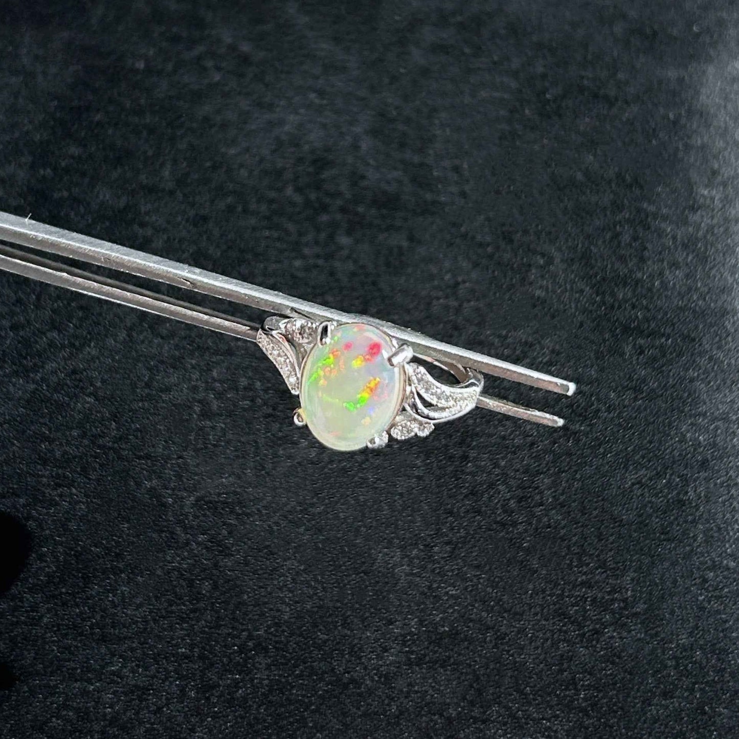 Top Quality Rainbow Opal Adjustable 925 Sterling Silver Ring
