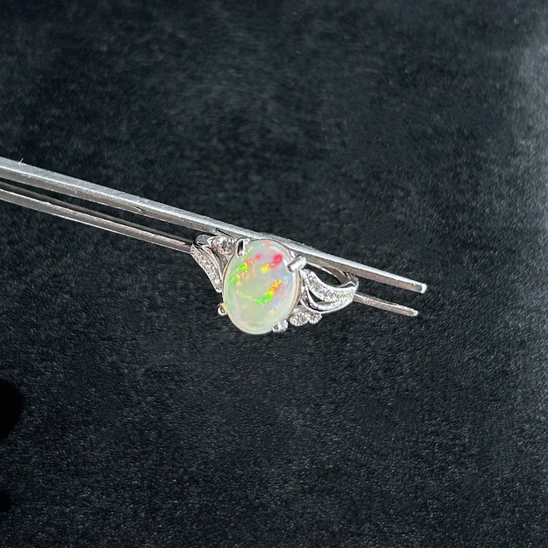 Top Quality Rainbow Opal Adjustable 925 Sterling Silver Ring