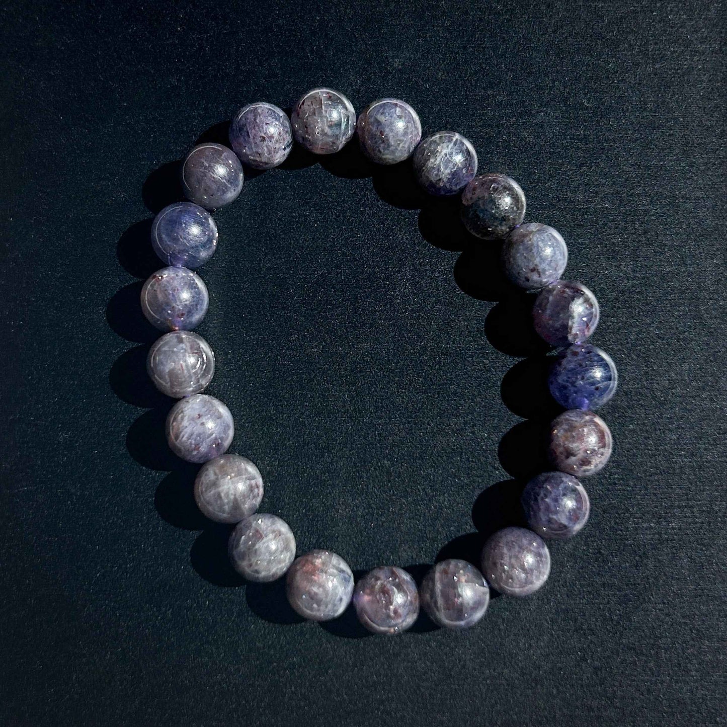 Rare Natural Sparkling Bloodshot Iolite Sunstone Bracelet in 7 to 11mm