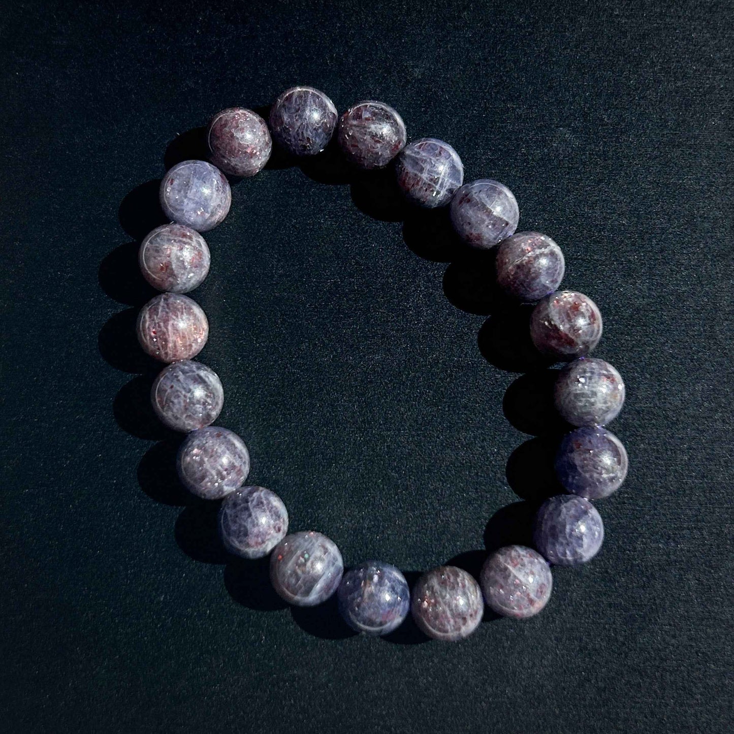 Rare Natural Sparkling Bloodshot Iolite Sunstone Bracelet in 7 to 11mm