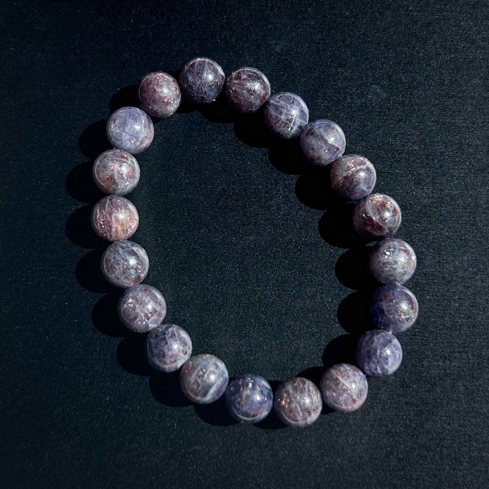 Rare Natural Sparkling Bloodshot Iolite Sunstone Bracelet in 7 to 11mm