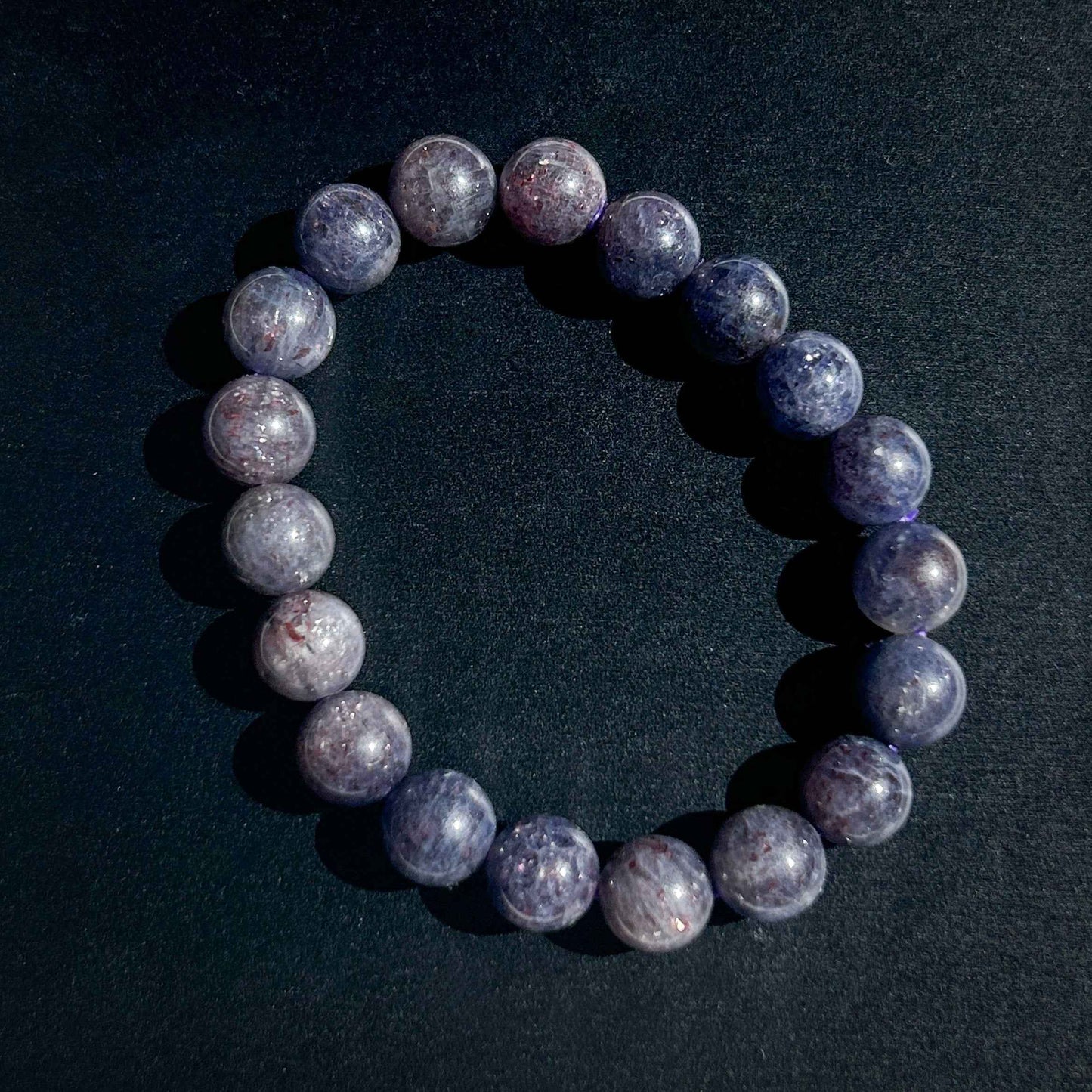 Rare Natural Sparkling Bloodshot Iolite Sunstone Bracelet in 7 to 11mm