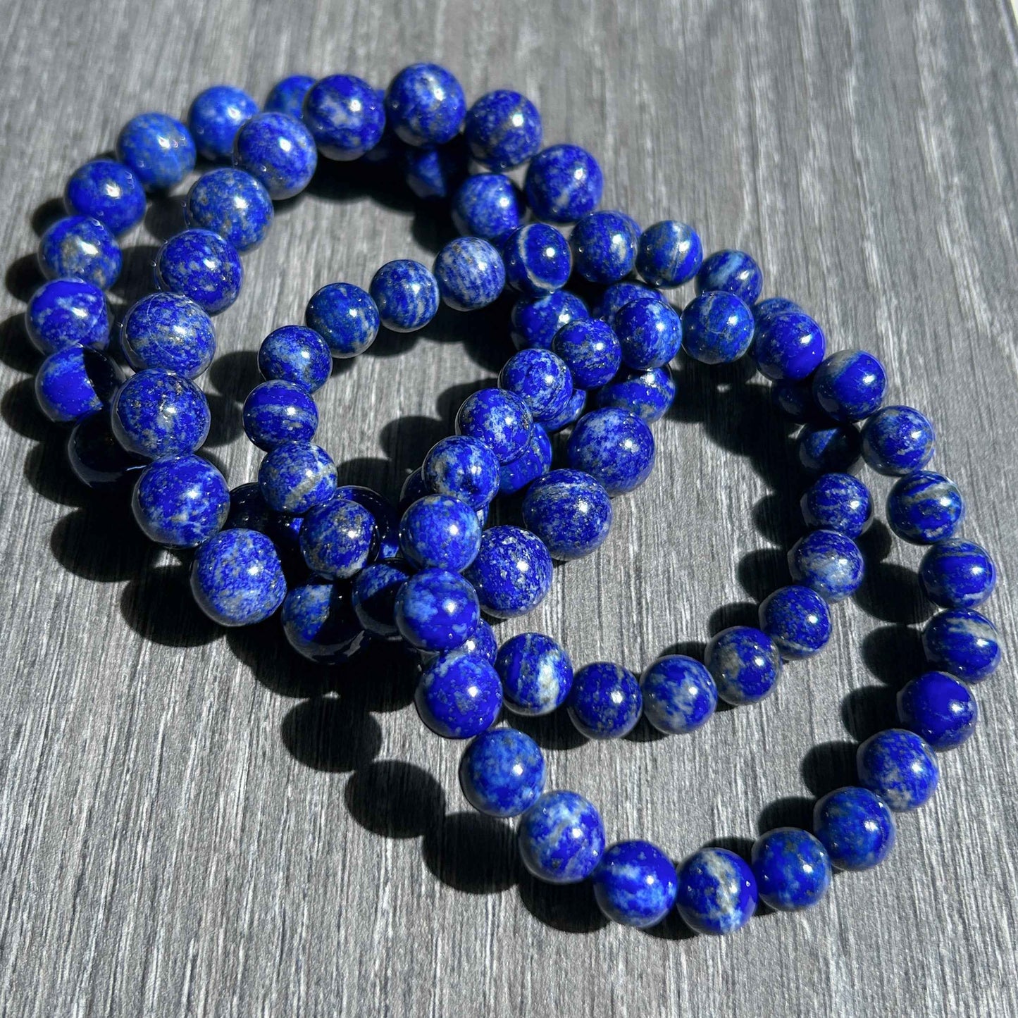 Natural Lapis Lazuli Lazurite Bracelet in 8 to 10MM