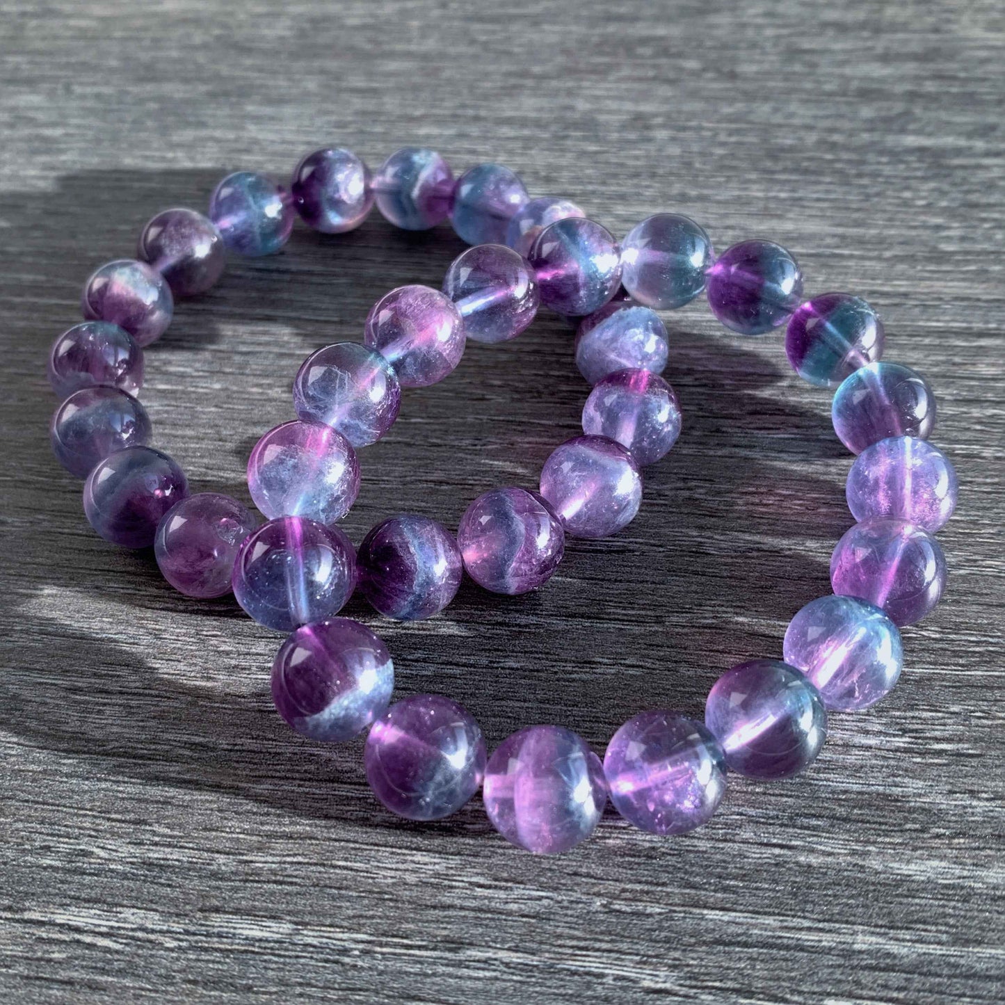 Rainbow Mermaid Fluorite Large Bracelet in 11MM
