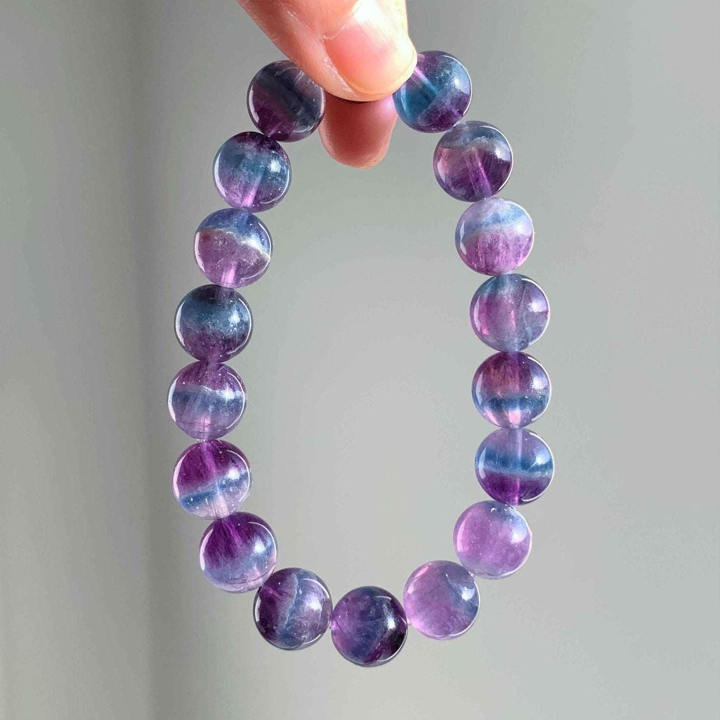 Rainbow Mermaid Fluorite Large Bracelet in 11MM