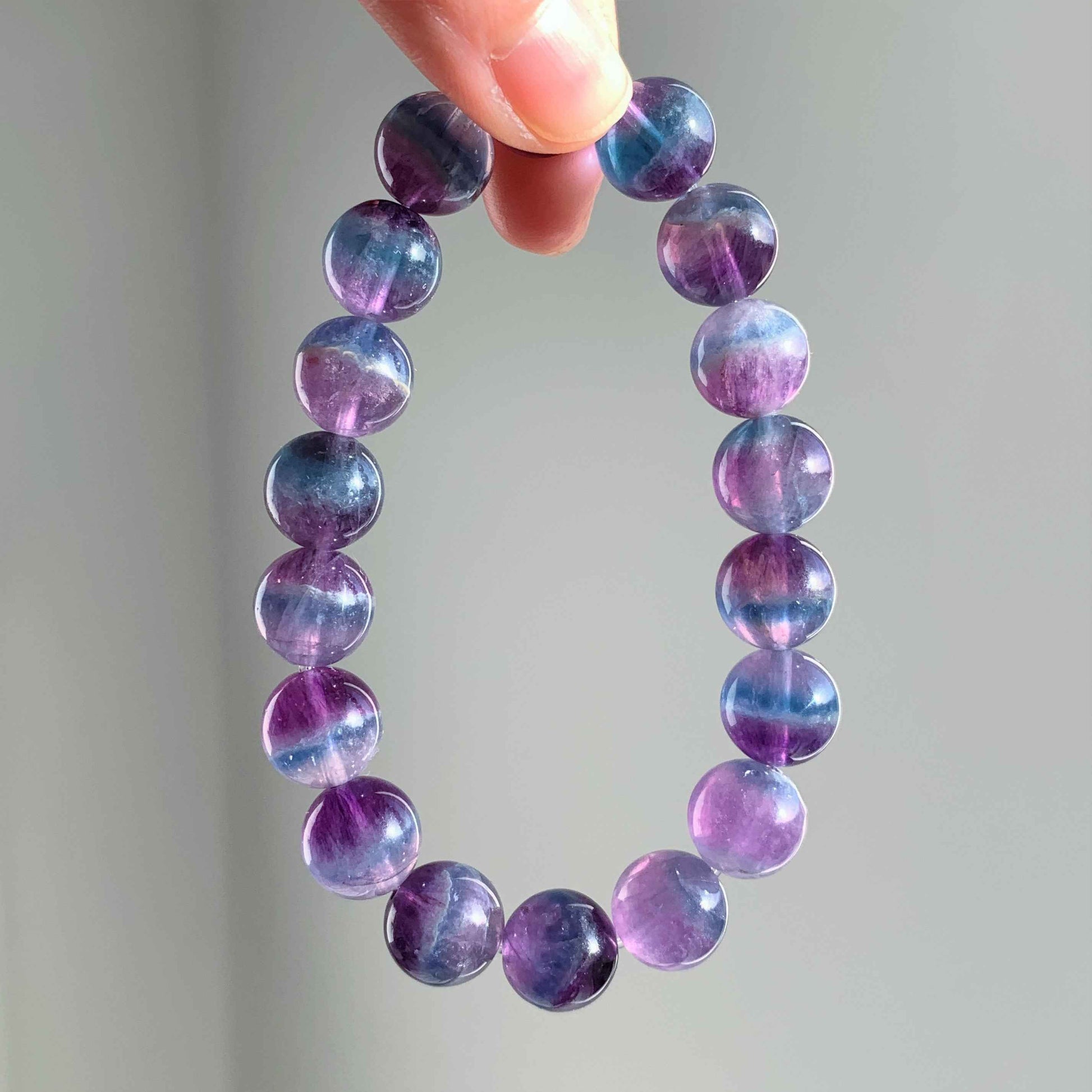 Rainbow Mermaid Fluorite Large Bracelet in 11MM