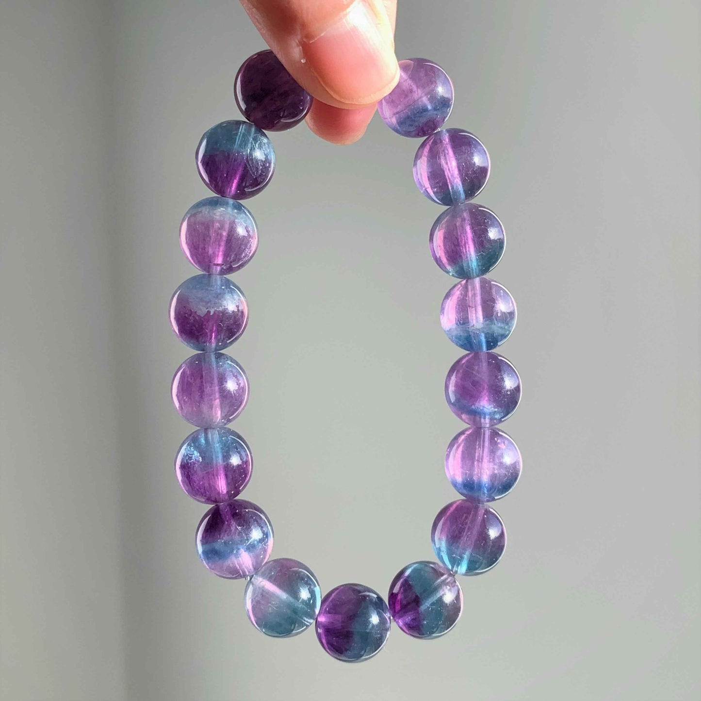 Rainbow Mermaid Fluorite Large Bracelet in 11MM