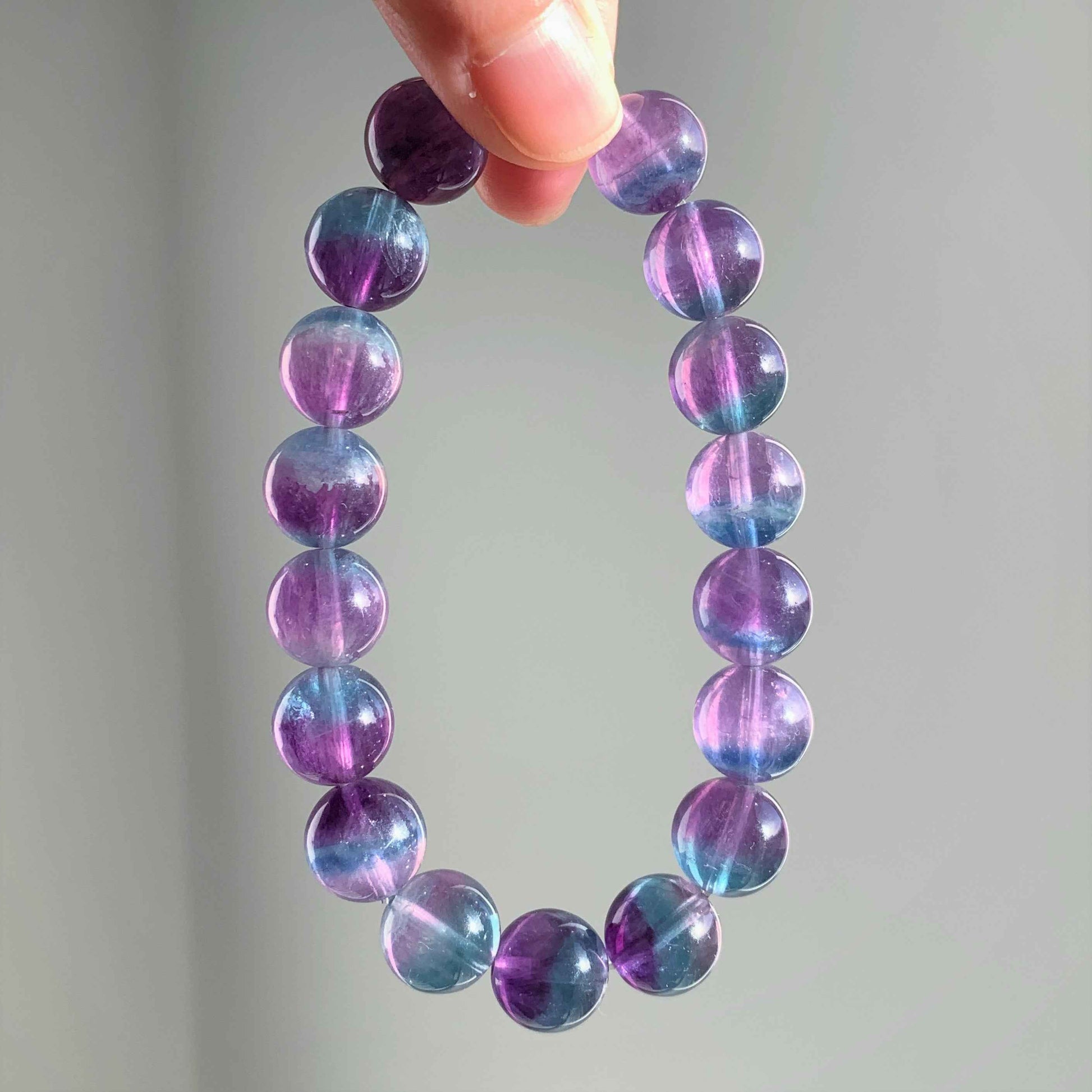 Rainbow Mermaid Fluorite Large Bracelet in 11MM