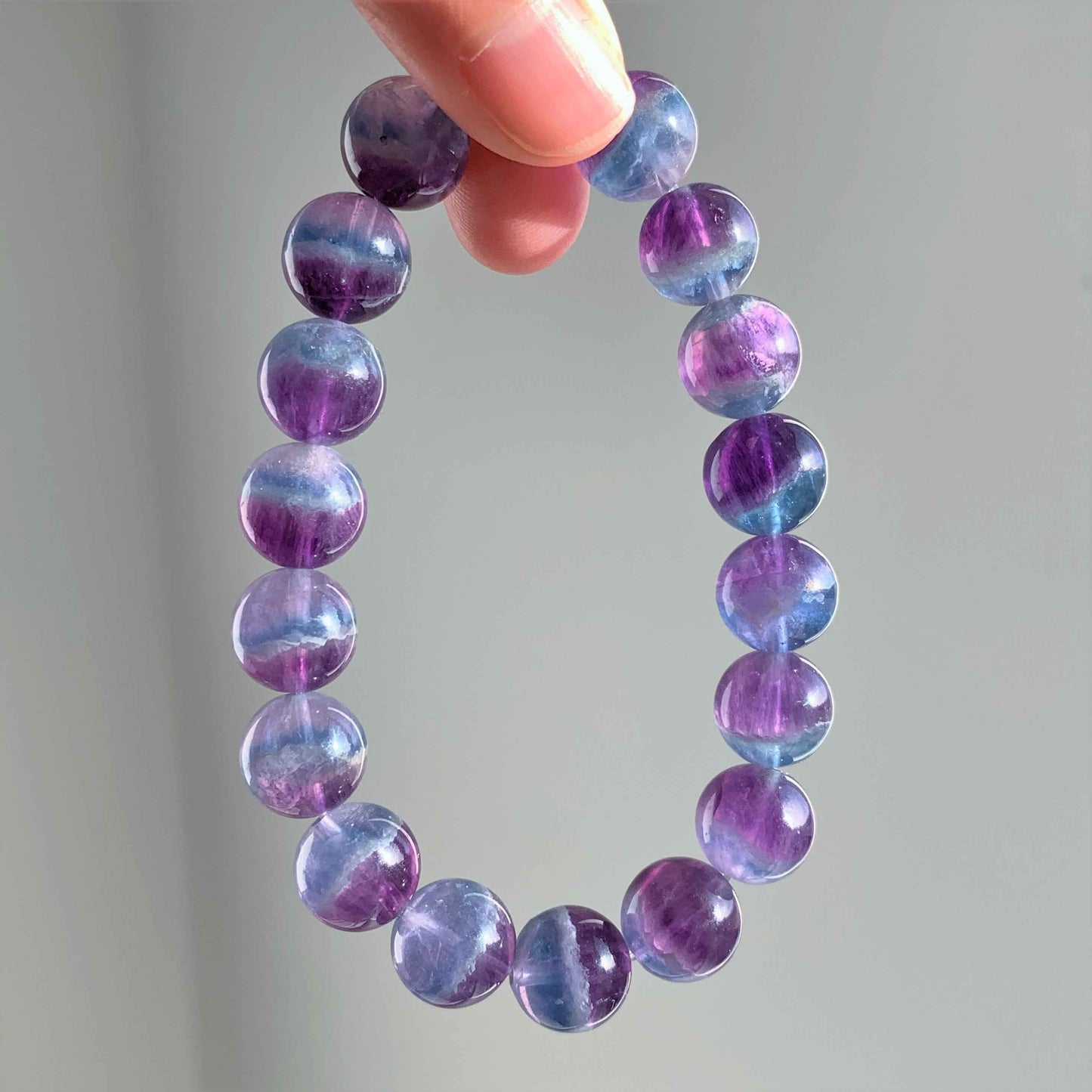 Rainbow Mermaid Fluorite Large Bracelet in 11MM