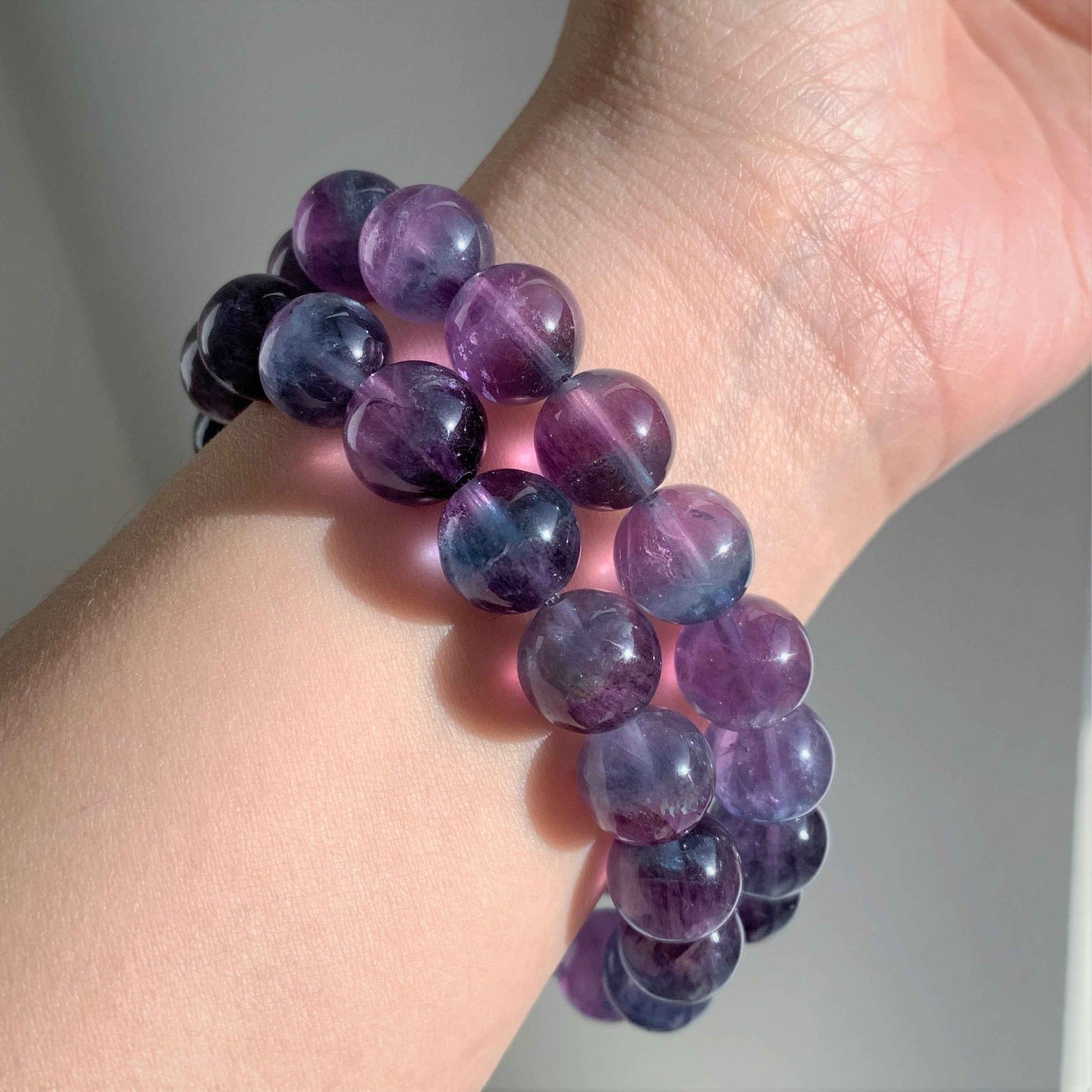 Rainbow Mermaid Fluorite Large Bracelet in 11MM