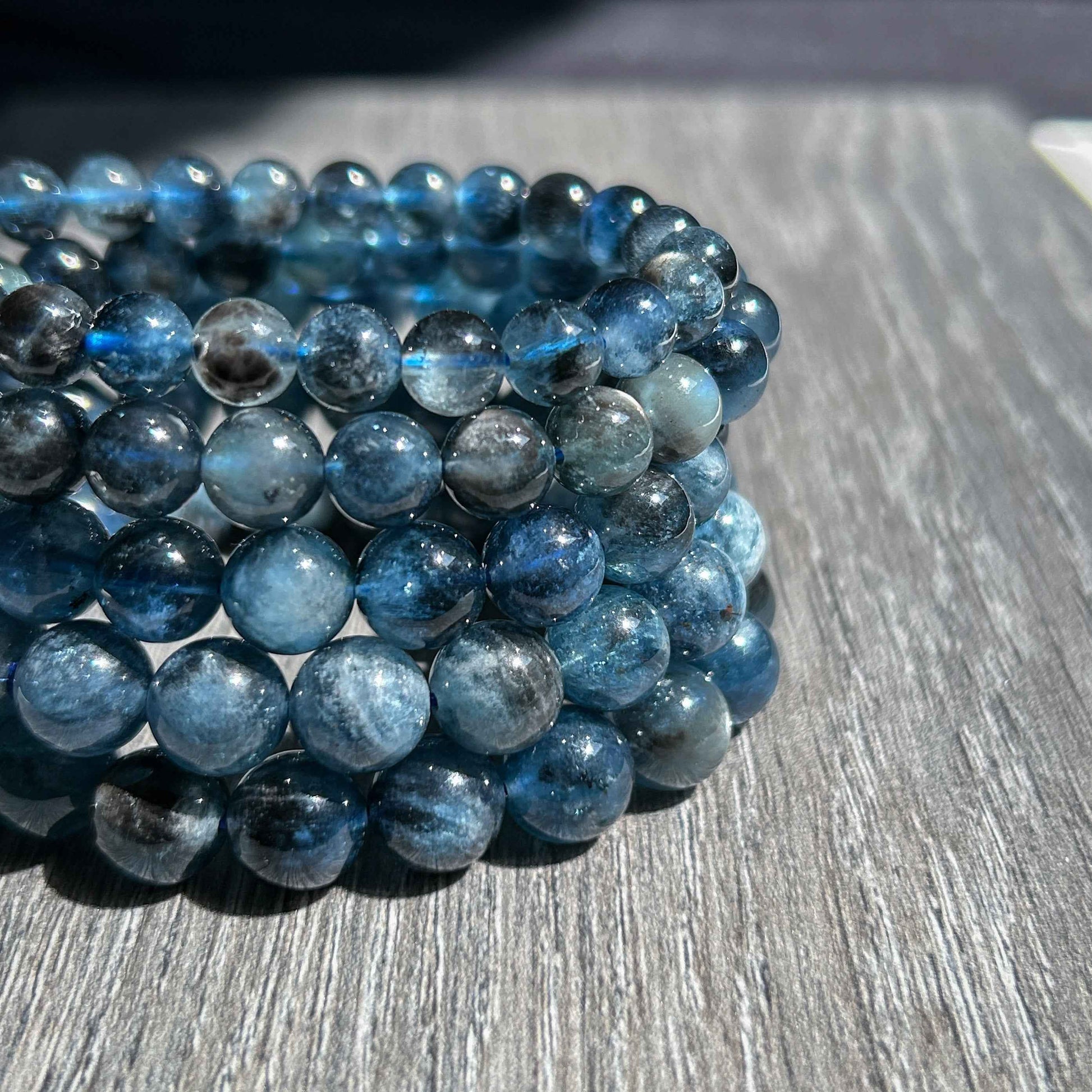 High Quality Rare Starry Devil Blue Aquamarine Bracelet in 7 to 10MM
