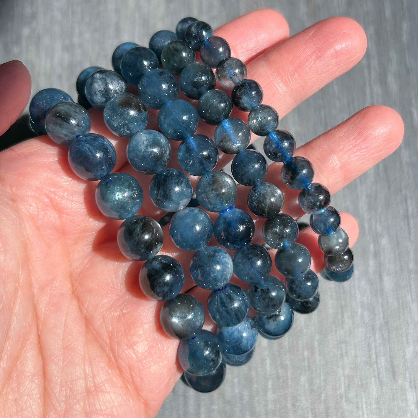High Quality Rare Starry Devil Blue Aquamarine Bracelet in 7 to 10MM