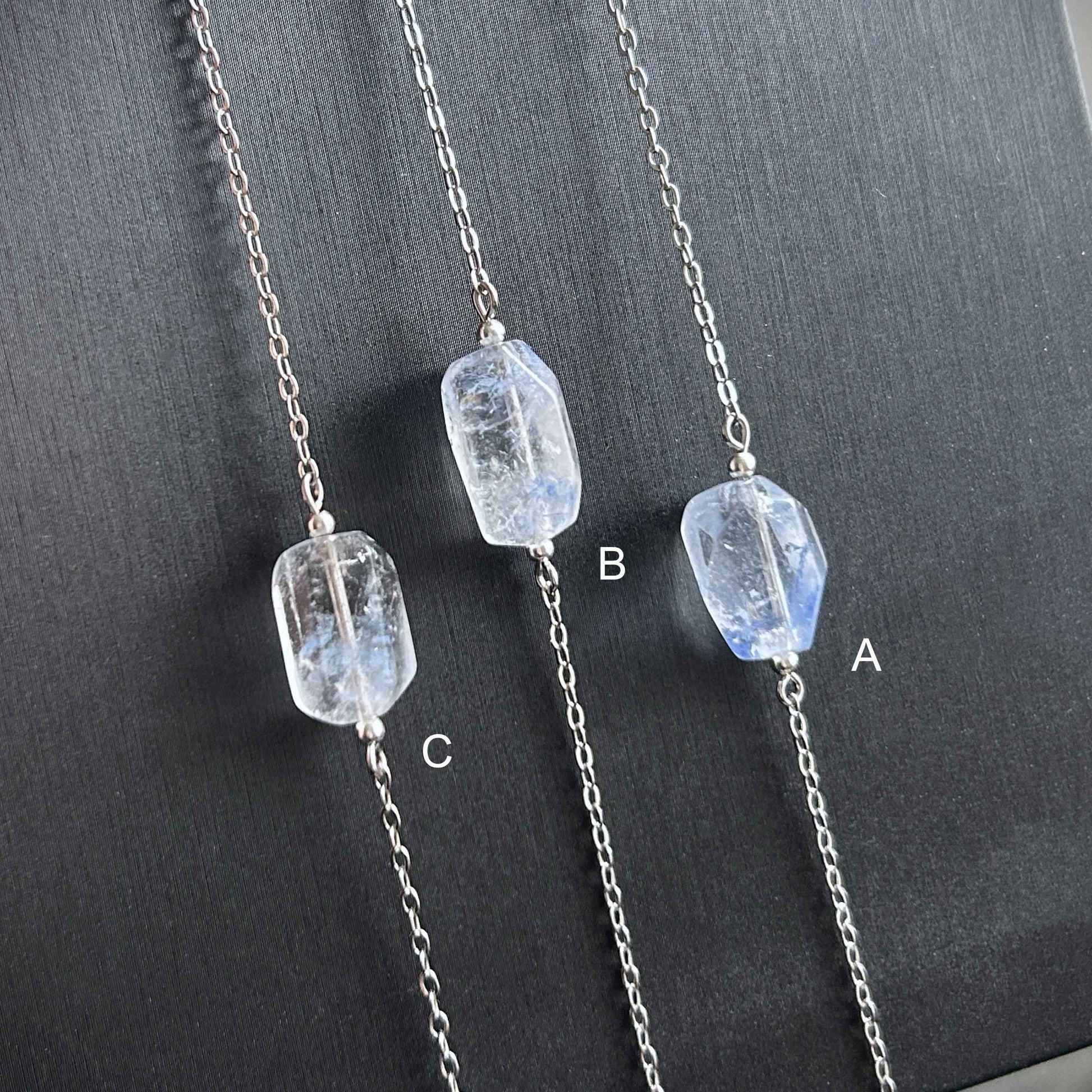 Rare Faceted Dumortierite Adjustable Silver Bracelet