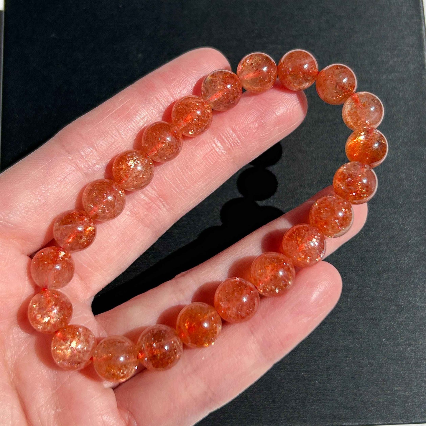 High Quality Starry Sunstone Bracelet in 9MM | Lepidocrocite