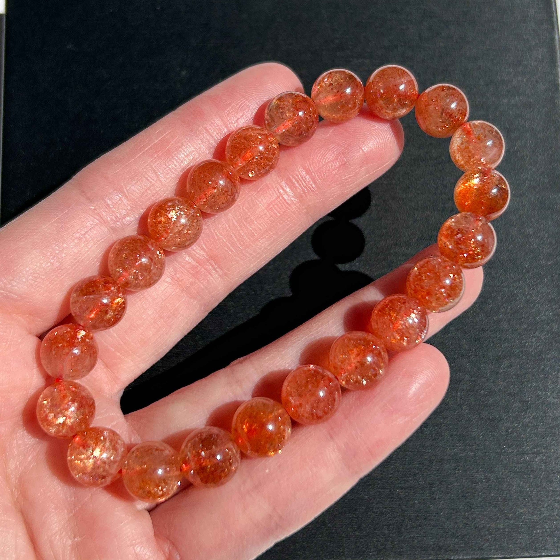 High Quality Starry Sunstone Bracelet in 9MM | Lepidocrocite