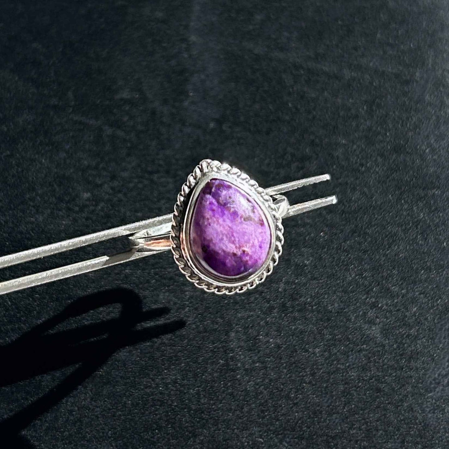 Rare Purple Sugilite Adjustable 925 Sterling Silver Ring