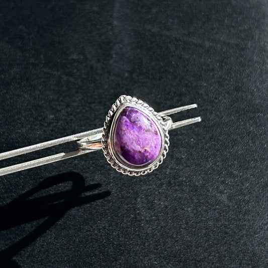 Rare Purple Sugilite Adjustable 925 Sterling Silver Ring