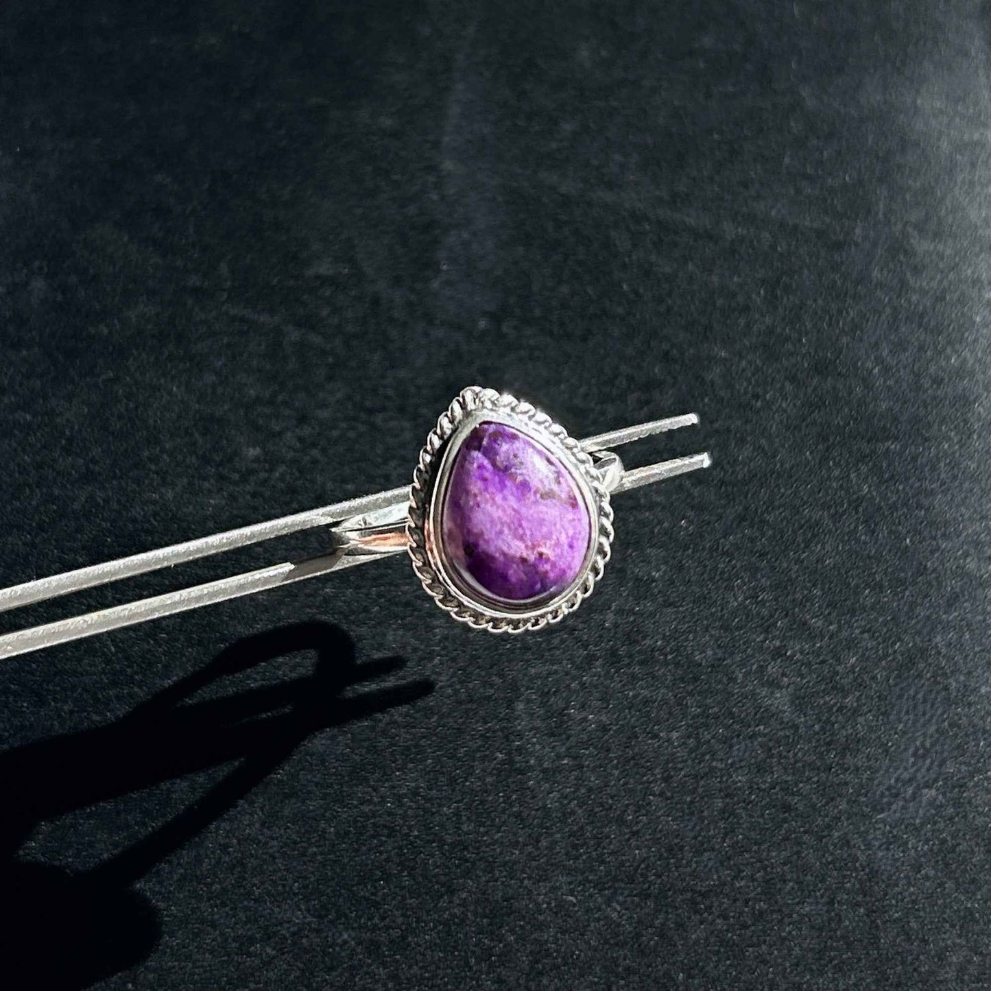 Rare Purple Sugilite Adjustable 925 Sterling Silver Ring