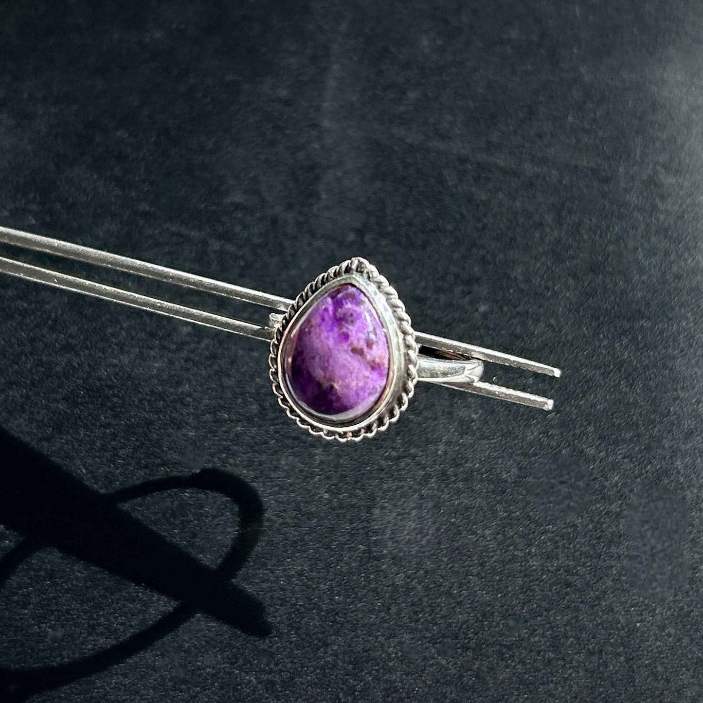 Rare Purple Sugilite Adjustable 925 Sterling Silver Ring