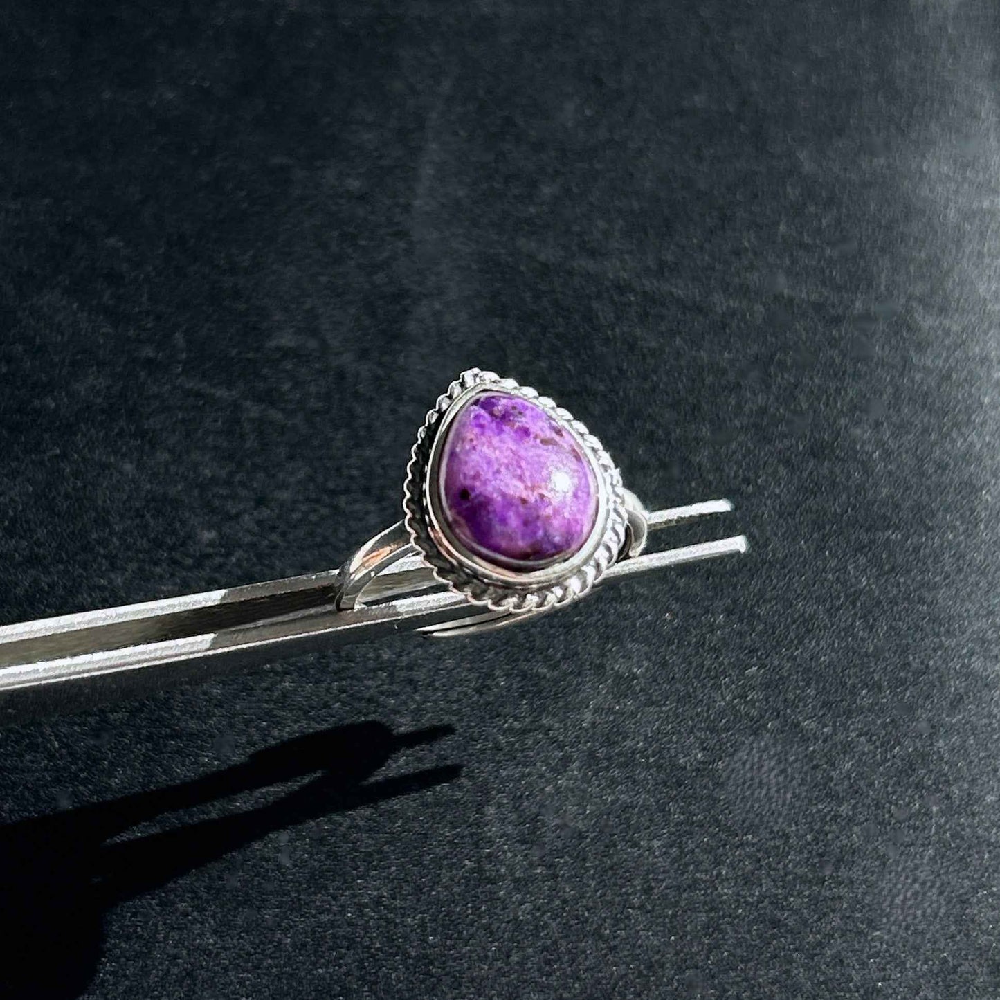 Rare Purple Sugilite Adjustable 925 Sterling Silver Ring