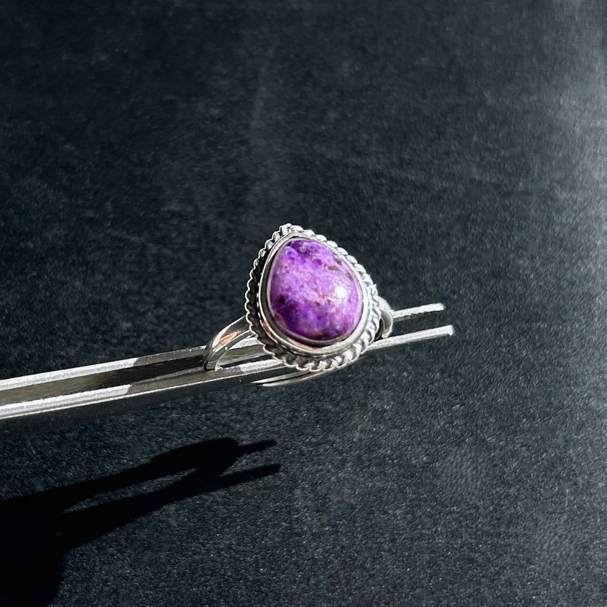 Rare Purple Sugilite Adjustable 925 Sterling Silver Ring
