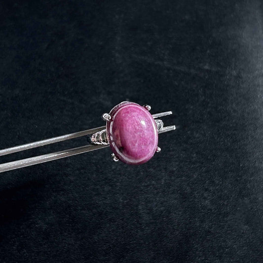 Natural Rare Ruby Anyolite Adjustable Silver Ring | Zoisite